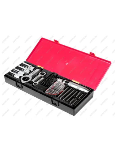 Набор инструментов для демонтажа крепежных элементов с поврежденной резьбой 26 предметов в кейсе JTC