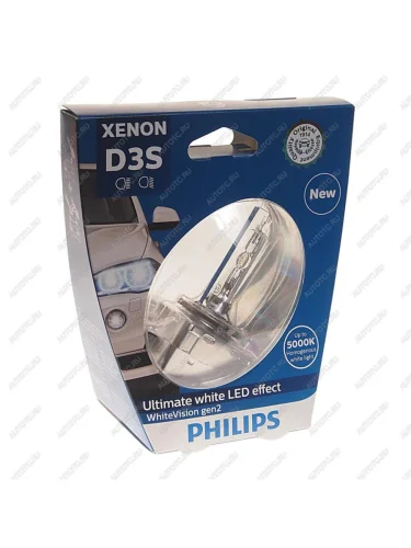 Лампа ксеноновая D3S 35W +120% PK32d-5 5000K Xenon White Vision Gen2 PHILIPS