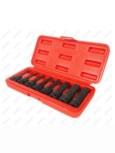 Набор бит-головок 12" HEX H5-19ммх78мм ударных 8 предметов в кейсе JTC
