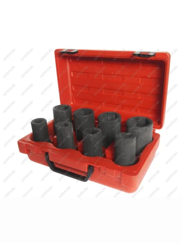 Набор головок торцевых 34" для колесных гаек и футурок грузовых автомобилей 8 предметов в кейсе JTC