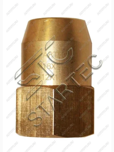 Соединитель трубки ПВХ,полиамид d=15x1.5мм (внутренняя резьба) М16х1.5 латунь STARTEC
