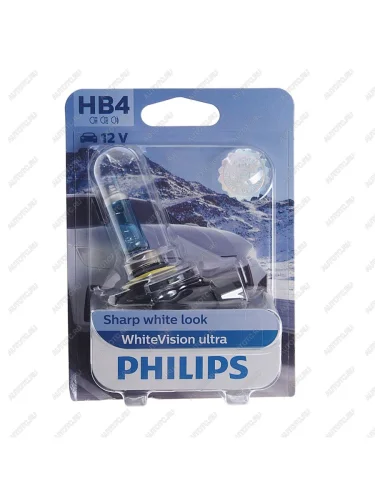 Лампа 12V HB4 51W P22d блистер (1шт.) White Vision Ultra PHILIPS