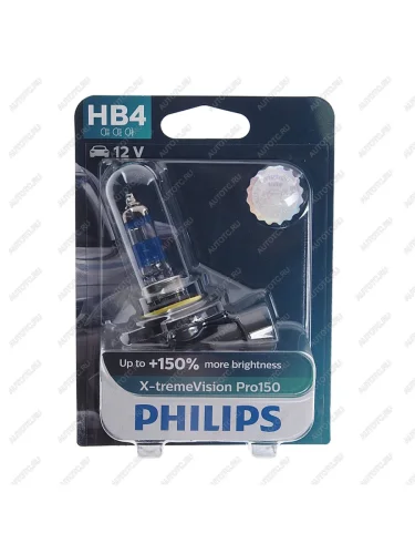 Лампа 12V HB4 51W P22d +150% блистер (1шт.) X-Treme Vision Pro 150 PHILIPS