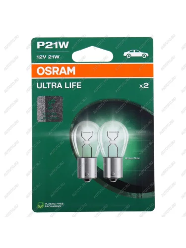 Лампа 12V P21W BA15s блистер (2шт.) Ultra Life OSRAM