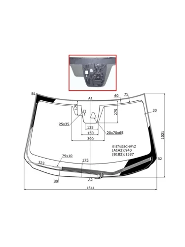 Стекло лобовое (Обогрев щеток Камера Датчик дождя Молдинг) Mazda CX-5 16-