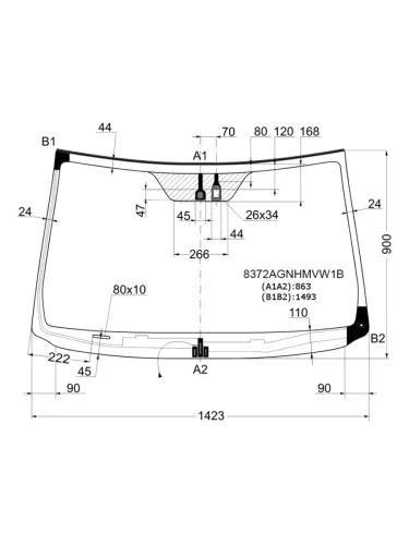 Стекло лобовое (Обогрев щеток Датчик дождя Молдинг) Toyota RAV4 (XA30) 05-13