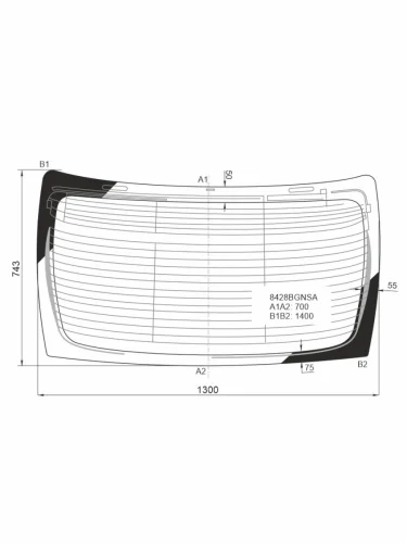 Стекло заднее (Цвет зеленый Обогрев Антенна) Toyota Camry (XV70) 17-23  Camry UAEUSA 17-24