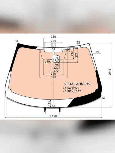 Стекло лобовое (Обогрев полный Датчик дождя Молдинг) Nissan Qashqai 13-22