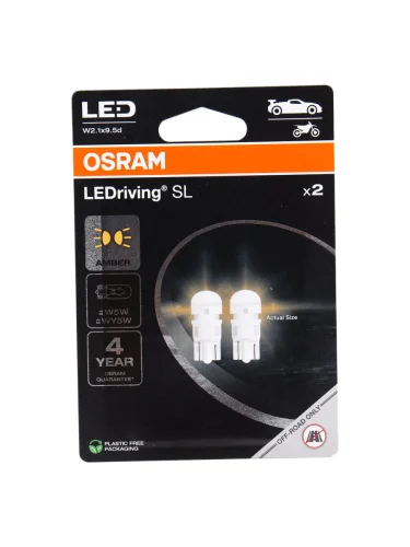 Лампа светодиодная 12V W5W T10 W2.1x9.5d блистер (2шт.) LEDriving SL Yellow OSRAM