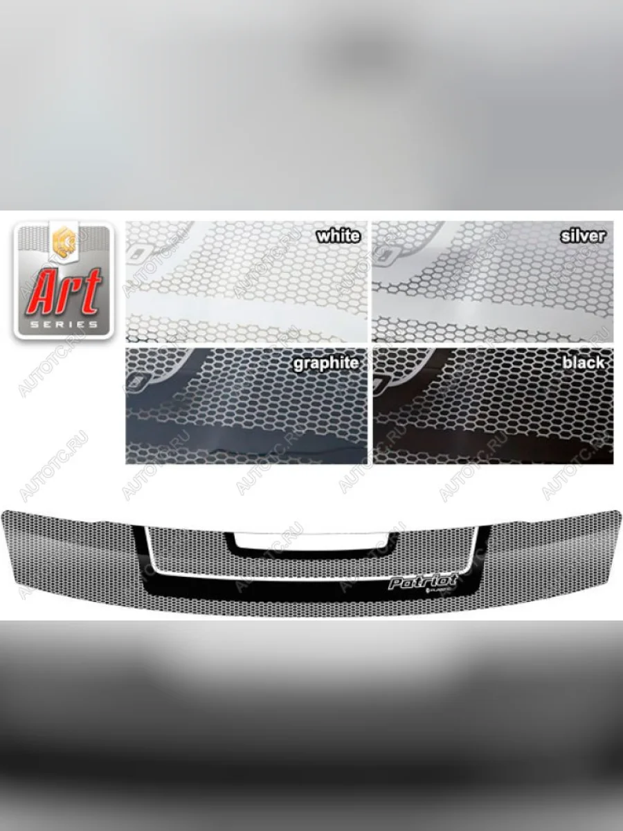 Дефлектор капота CA-Plastic Уаз Патриот 23632 1 рестайлинг пикап (2014-2016) (Серия Art черная)  с доставкой в г. Пермь