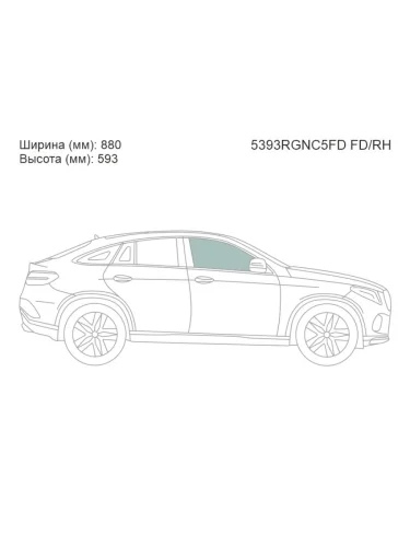 Стекло боковое опускное (Спереди Справа Цвет зеленый) Mercedes-Benz GLE Coupe 14-19