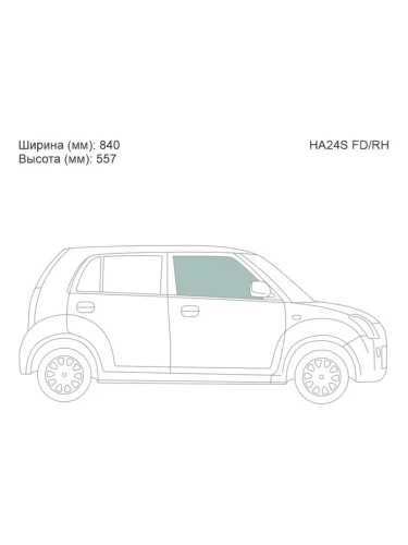 Стекло боковое опускное (Спереди Справа Цвет зеленый) Mazda Carol 04-09  Nissan Pino 07-10  Suzu