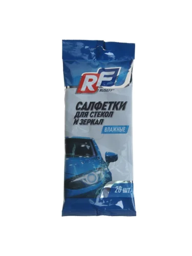 Салфетки влажные для стекол и зеркал 20шт. RUSEFF