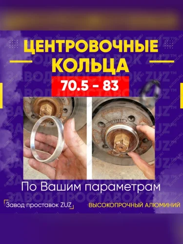 Центровочные кольца для дисков 70.5 - 83 (алюминиевые) 4шт. переходные центрирующие проставочные супинаторы на ступицу