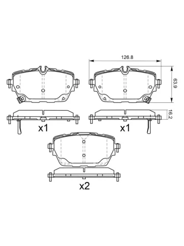 Колодки тормозные (Сзади) Li L7 22-  L8 22-  L9 22-