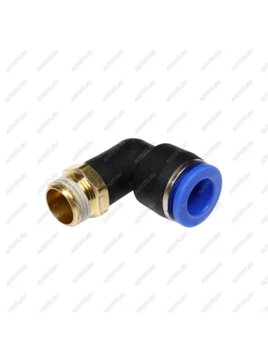 Фитинг для пластиковых трубок 14" угловой 10мм с наружной резьбой ЭВРИКА