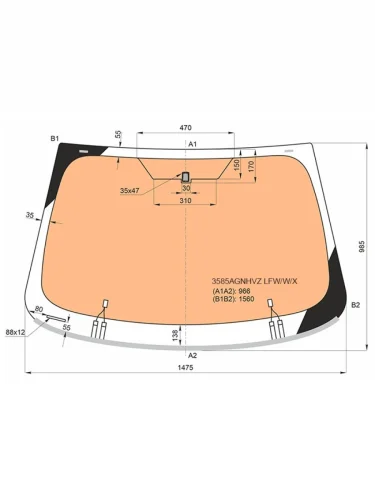 Стекло лобовое (Обогрев полный Молдинг) Ford Mondeo 14-19