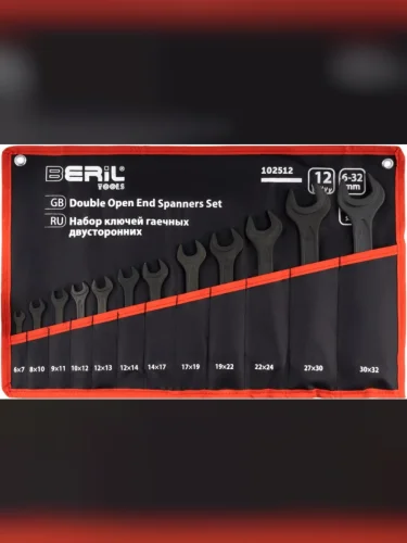 Набор ключей рожковых 6-32мм 12 предметов в сумке BERIL