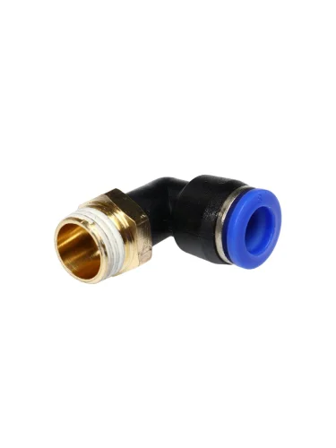 Фитинг для пластиковых трубок 14" угловой 8мм с наружной резьбой ЭВРИКА