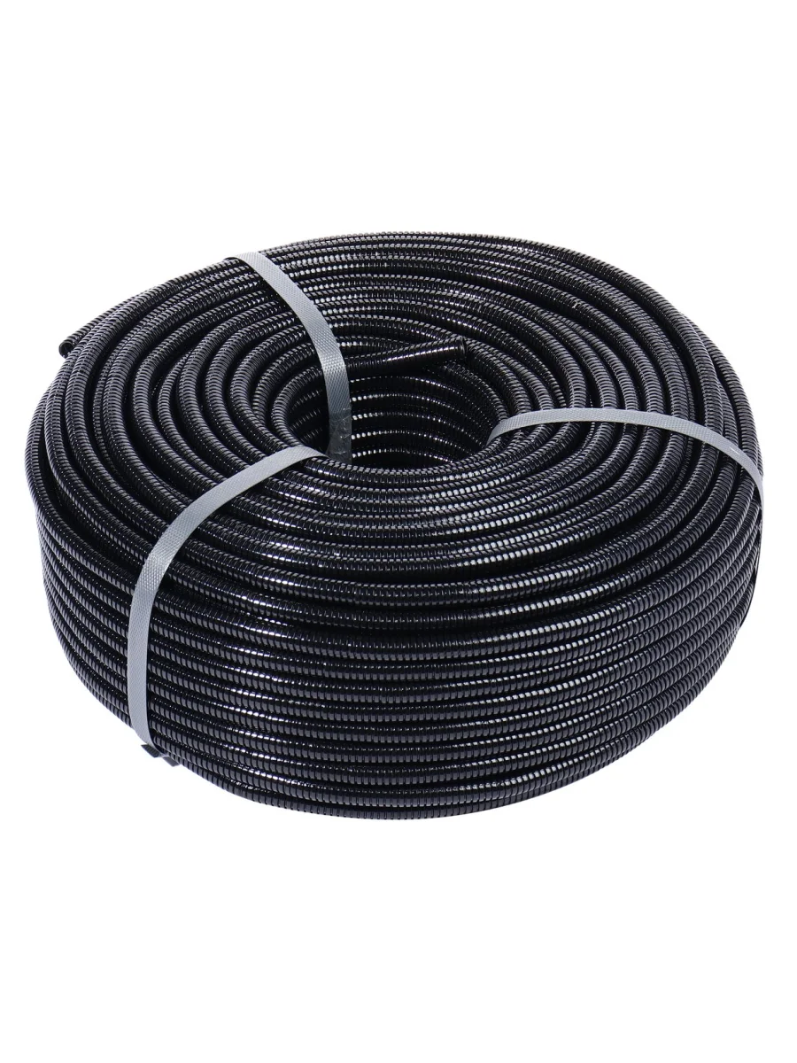 Трубка защитная для электропроводки гофрированная полиамид d=9.5мм бухта 100м ЭВРИКА  в Керчи Республика Крым