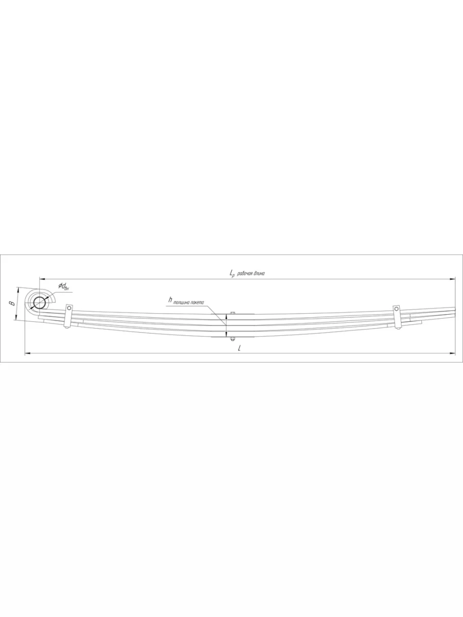 Рессора МАЗ-5440 задняя (4 листа) с витым ушком L=1930мм НПФ РЕССОРА  в Керчи Республика Крым
