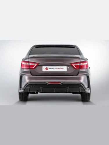 Веста бампер задний  "XMug"  под насадку дорейсталинг с 2015 по 2022 г