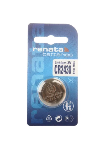 Батарейка CR2430 3V таблетка (пульт сигнализации  ключ) блистер 1шт. Lithium RENATA