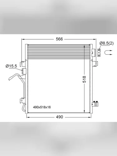 Радиатор кондиционера Dodge Nitro 06-11  Jeep Liberty 07-12