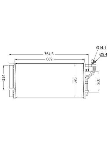 Радиатор кондиционера Hyundai Sonata 14-19