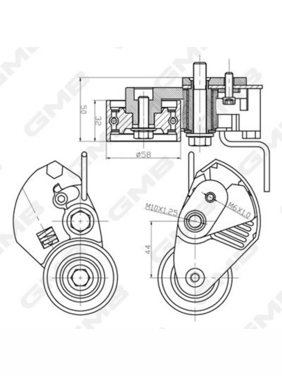 Натяжитель ремня ГРМ HYUNDAI Sonata NF,Santa Fe,Tucson (2.0) KIA Ceed GMB  в Керчи Республика Крым