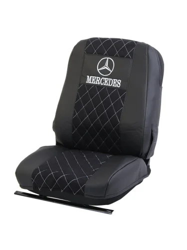 Авточехлы MERCEDES Axor (-12) 1 ремень экокожа-алькантара черные ВИТА ТРАК