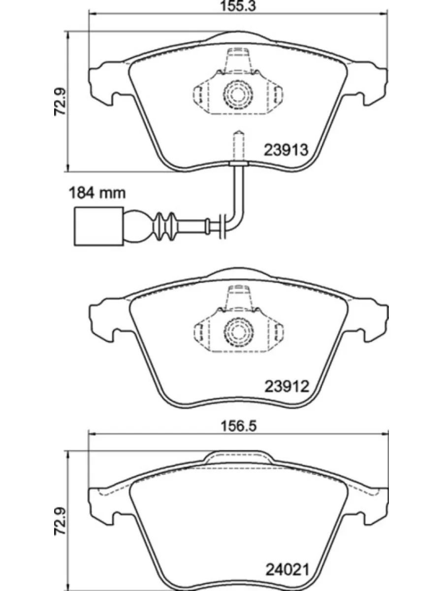 Колодки тормозные VW Golf (09-12) AUDI A3 (03-12) передние (4шт.) MINTEX  в Керчи Республика Крым