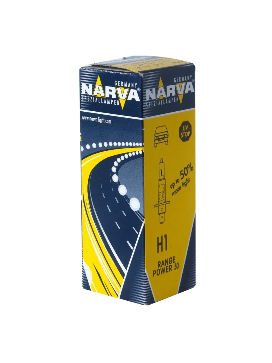 Лампа 12V H1 55W P14.5s +50% Range Power 50+ NARVA  в Керчи Республика Крым