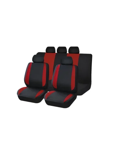 Авточехлы универсальные полиэстер черно-красные (9 предм.) Modern KRAFT