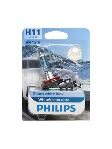 Лампа 12V H11 55W PGJ19-2 блистер (1шт.) White Vision Ultra PHILIPS