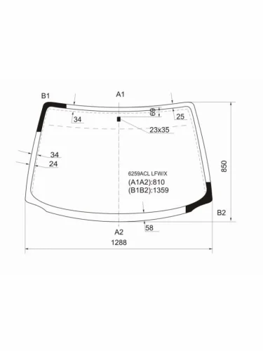 Стекло лобовое Opel Corsa 93-00