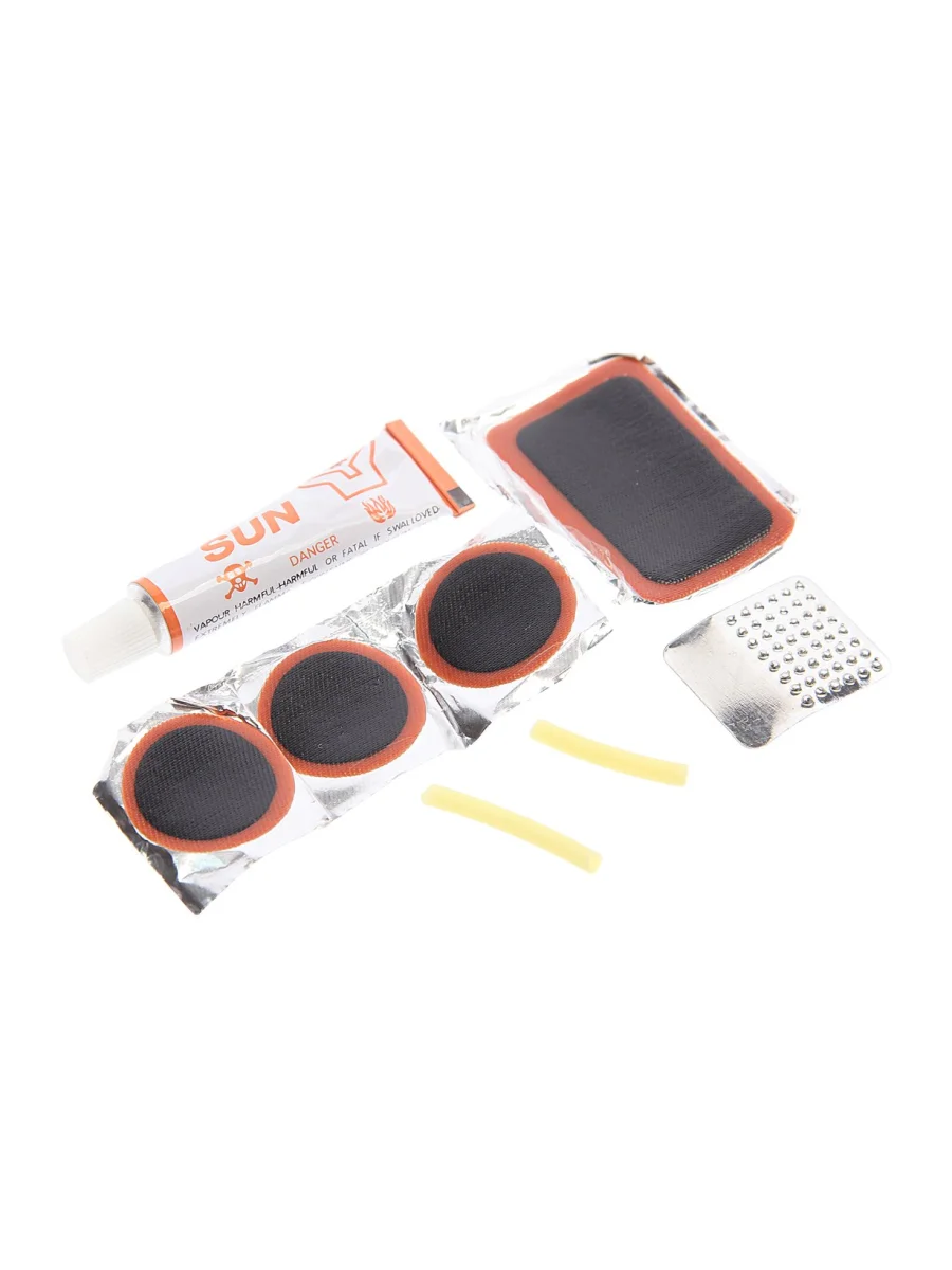 Аптечка велосипедная 6 заплаток клей шкурка ниппельные резинки  в Керчи Республика Крым