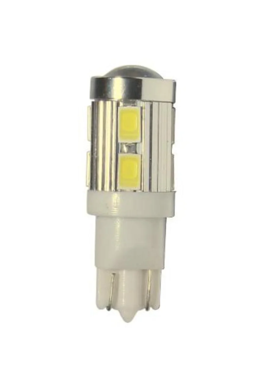Лампа светодиодная 24V W5W T10 W2.1x9.5d 6000K 10 LED MEGAPOWER  в Керчи Республика Крым