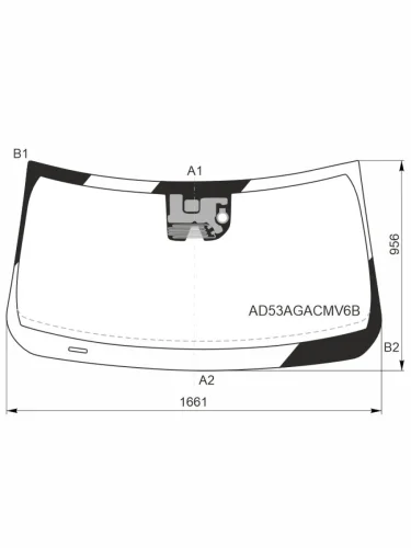 Стекло лобовое (Камера Датчик дождя) RAM 2500 19-