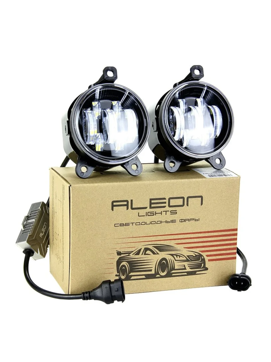 Фара противотуманная ВАЗ-2123 CHEVROLET Niva светодиодная 33W 6000К 7 линз (2шт.) ALEON  в Керчи Республика Крым