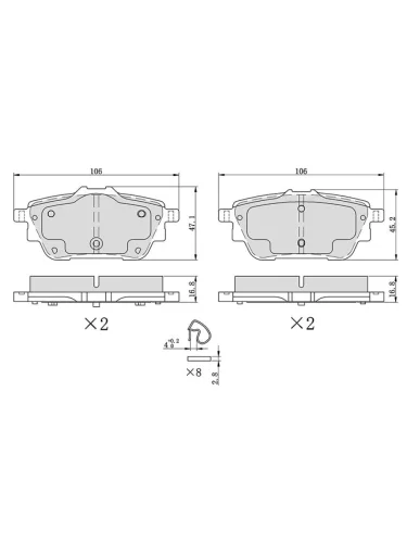 Колодки тормозные (Сзади) Haval Dargo 22-