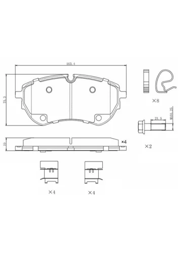 Колодки тормозные (Спереди) Volkswagen Amarok 10-20