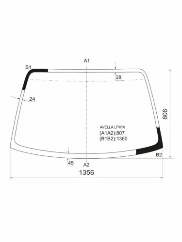 Стекло лобовое Ford Aspire 94-98  Kia Avella 97-00