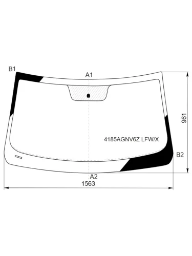 Стекло лобовое (CHINA MARKET 4D SED) Hyundai Elantra 20-