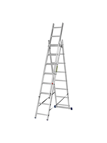Лестница трехсекционная H=4.15м 3х8 ступеней алюминиевая СИБРТЕХ