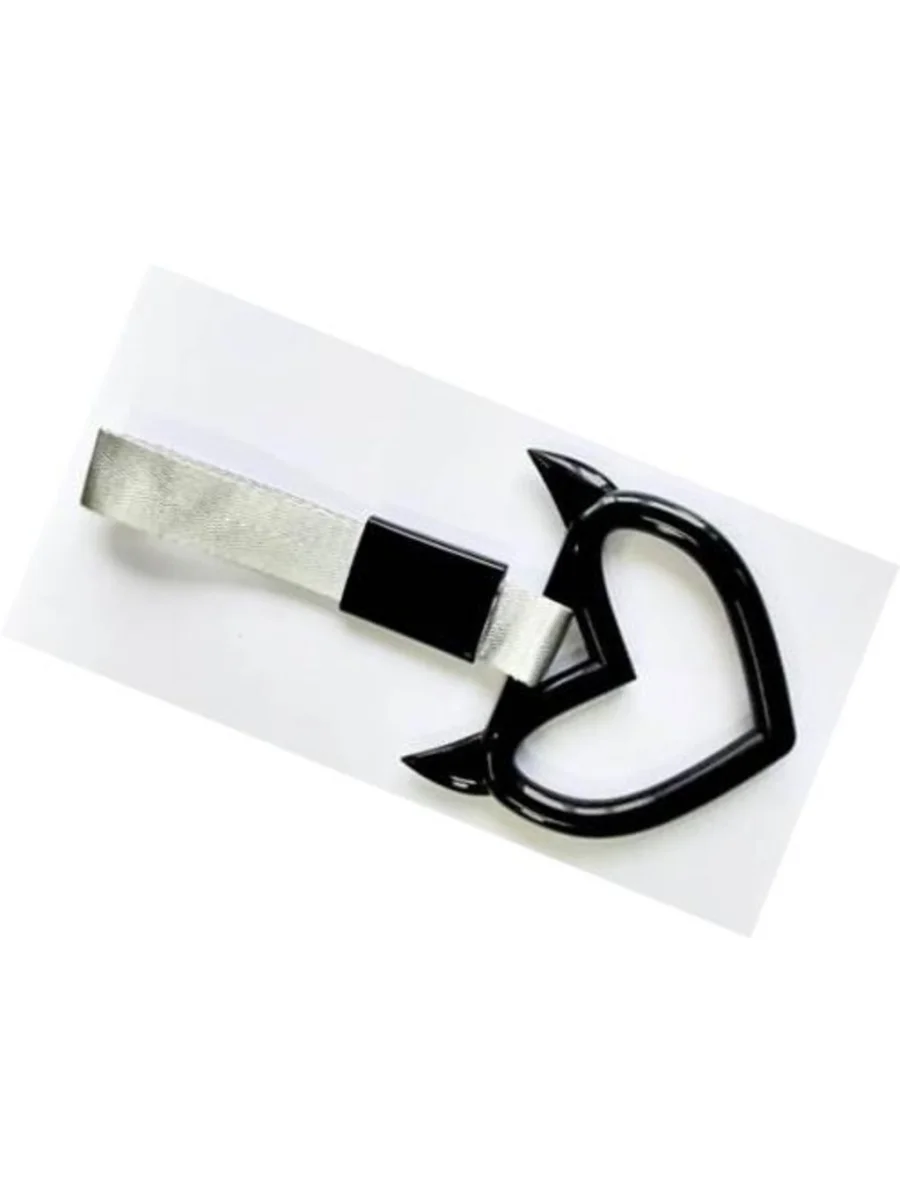 Цурикава "Сердце с рожками №2" пластик,черный,подвеска серебряная нейлон 23х10.5см MASHINOKOM  в Керчи Республика Крым