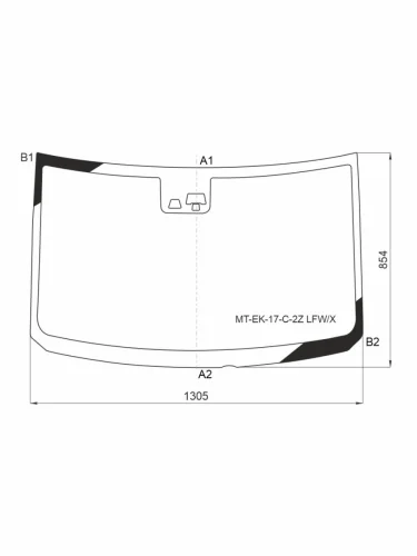 Стекло лобовое (Две камеры) Mitsubishi eK Space 16-20  Nissan DAYZ Roox 16-20