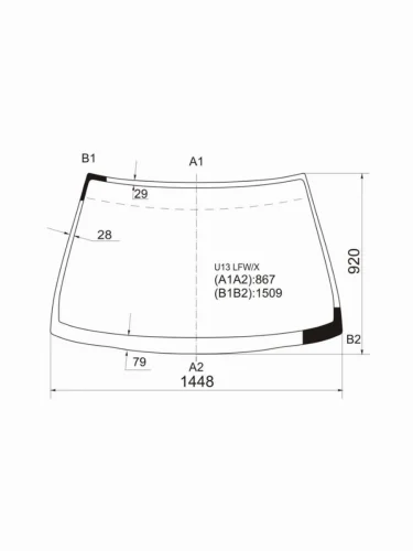 Стекло лобовое Nissan Altima 92-01  Bluebird 91-95