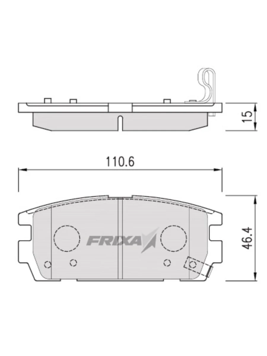 Колодки тормозные HYUNDAI Terracan (01-) задние (4шт.) FRIXA  в Керчи Республика Крым