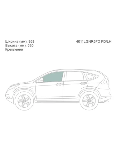 Стекло боковое опускное (Спереди Слева Цвет зеленый Крепления) Honda CR-V 11-18